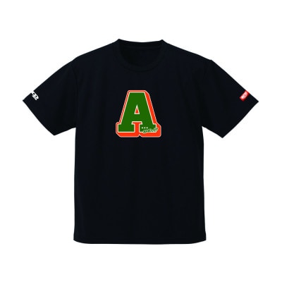 JTTA公認　卓球ユニフォーム【男女兼用(ドライ):Sサイズ】アルファベット　A　ブラック