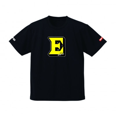JTTA公認　卓球ユニフォーム【男女兼用(ドライ):Sサイズ】アルファベット　E　ブラック