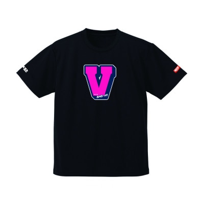JTTA公認　卓球ユニフォーム【男女兼用(ドライ):Lサイズ】アルファベット　V　ブラック