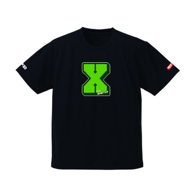 JTTA公認　卓球ユニフォーム【男女兼用(ドライ):Lサイズ】アルファベット　X　ブラック