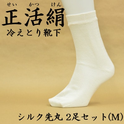 正活絹 冷えとり靴下 シルク先丸 2足セット(Mサイズ)