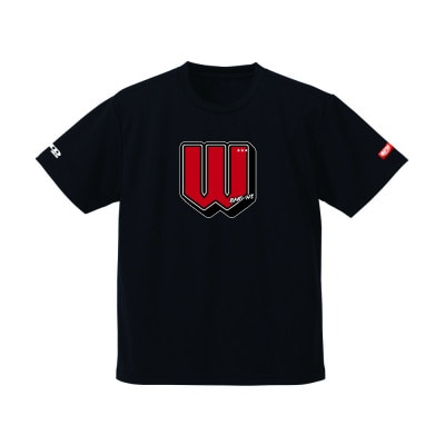 JTTA公認　卓球ユニフォーム【男女兼用(ドライ):XLサイズ】アルファベット　W　ブラック