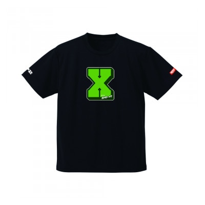 JTTA公認　卓球ユニフォーム【男女兼用(ドライ):XLサイズ】アルファベット　X　ブラック