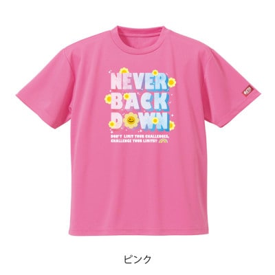 JTTA公認　卓球ユニフォーム【男女兼用(ドライ):XLサイズ】ネバーバックダウンB　ピンク