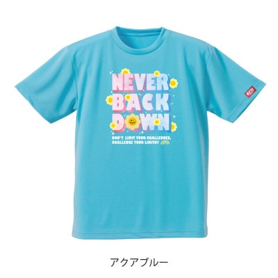 JTTA公認　卓球ユニフォーム【男女兼用(ドライ):XXLサイズ】ネバーバックダウンB　アクアブルー