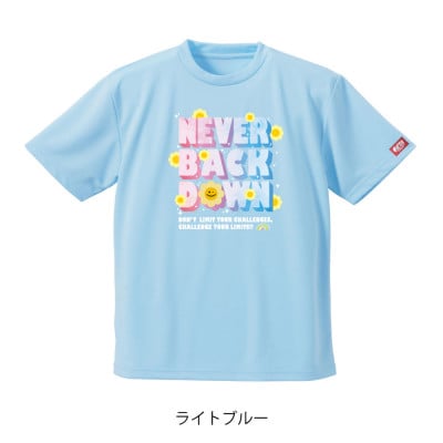 JTTA公認　卓球ユニフォーム【男女兼用(ドライ):140サイズ】ネバーバックダウンB　ライトブルー