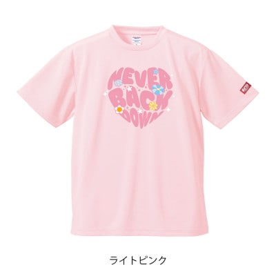 JTTA公認　卓球ユニフォーム【男女兼用(ドライ):Mサイズ】ネバーバックダウンA　ライトピンク