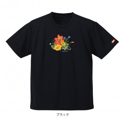 JTTA公認　卓球ユニフォーム【男女兼用(ドライ):150サイズ】フラワー　ブラック