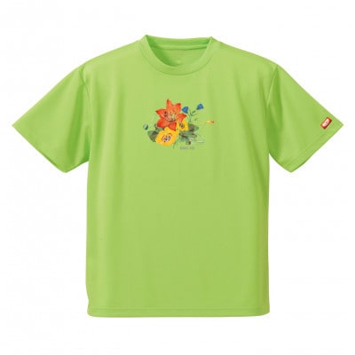 JTTA公認　卓球ユニフォーム【男女兼用(ドライ):140サイズ】フラワー　ライム