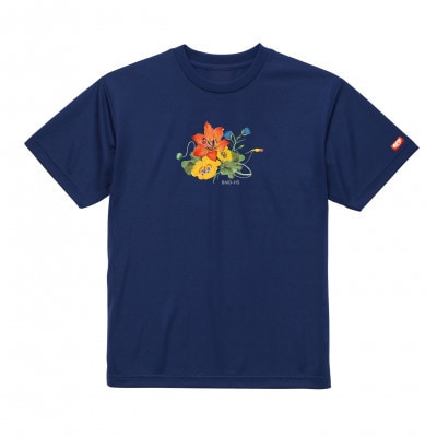 JTTA公認　卓球ユニフォーム【男女兼用(ドライ):160サイズ】フラワー　インディゴ