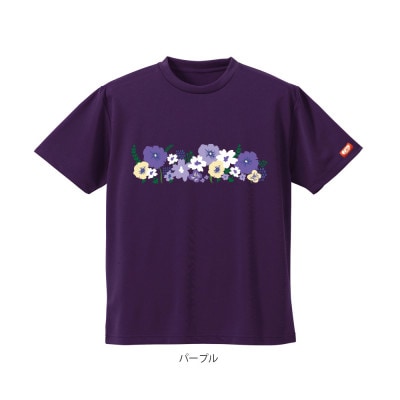 JTTA公認　卓球ユニフォーム【男女兼用(ドライ):Mサイズ】フラワー2　パープル