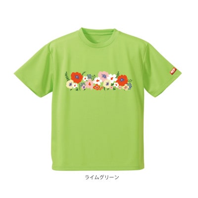 JTTA公認　卓球ユニフォーム【男女兼用(ドライ):160サイズ】フラワー2　ライムグリーン