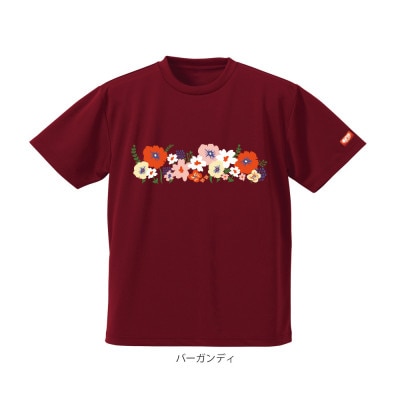 JTTA公認　卓球ユニフォーム【男女兼用(ドライ):XXLサイズ】フラワー2　バーガンディ