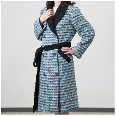 ファンシーツイードコート(グリーン×ブラック)