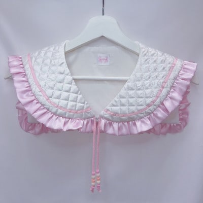 ぷくぷくセーラー付け襟　ピンク