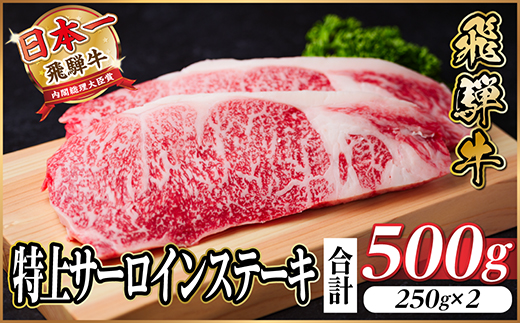 飛騨牛 特上 サーロインステーキ　500g(250g×2枚) 黒毛和牛【配送不可地域：離島】