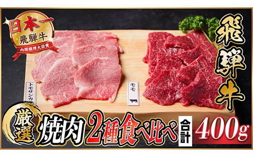 飛騨牛　トモサンカク・モモ焼肉　約400g(各約200g)【配送不可地域：離島】