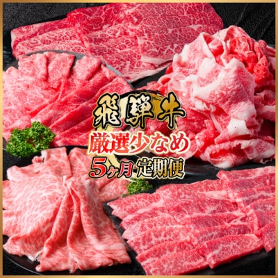 【毎月定期便】飛騨牛　厳選少なめ定期便　計1.6kg　カルビ・赤身(焼肉・BBQ用)ロース全5回【配送不可地域：離島】