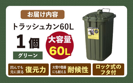 【選べるカラー】ペールカンのふた付きゴミ箱 60リットル グリーン 1個 / ダストボックス ゴミ箱 ごみ箱 / 恵那市 / 東谷株式会社 明智流通センター [AUAD075] グリーン