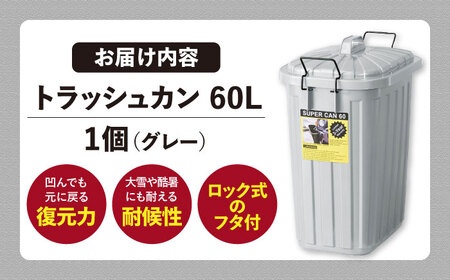 【選べるカラー】ペールカンのふた付きゴミ箱　60リットル　グレー　1個 / ダストボックス ごみ箱 ふた付き シンプル / 恵那市 / 東谷株式会社 明智流通センター [AUAD123] グレー