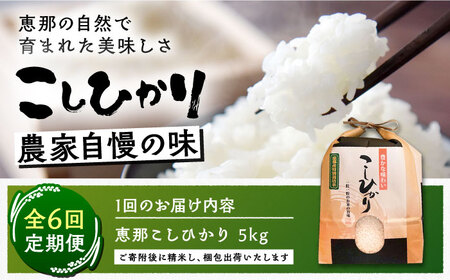 【6回定期便】　こしひかり 白米 5kg×6ヵ月 恵那 / お米 こめ コシヒカリ / 恵那市 / おこめのささき [AUAT003] 6回