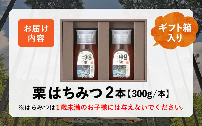 恵那 栗蜂蜜 2本 ギフト箱入りセット (栗蜂蜜300g×2本) 国産 はちみつ 岐阜 恵那市 / はち工房こうけつ [AUDF018]