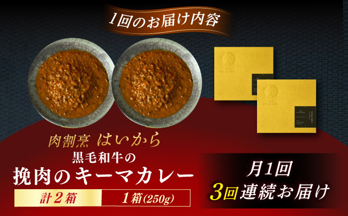 【3回定期便】肉割烹はいから『黒毛和牛の挽肉のキーマカレー』2個セット / レトルト 牛肉 / 恵那市 / TWO-FACE JAPAN [AUFI035] 3回