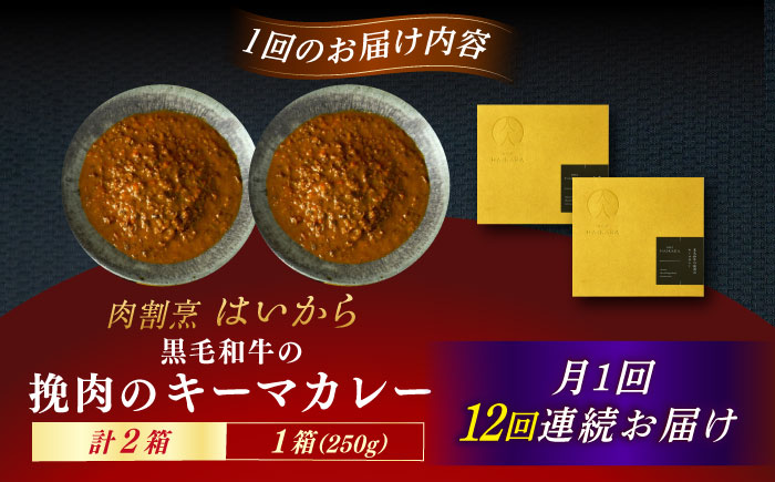 【12回定期便】肉割烹はいから『黒毛和牛の挽肉のキーマカレー』2個セット / レトルト 牛肉 / 恵那市 / TWO-FACE JAPAN [AUFI037] 12回