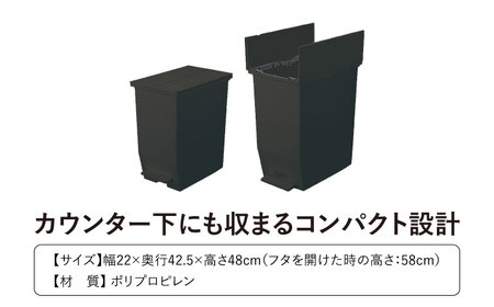 【選べるカラーとサイズ】コンパクト ペダルダストボックス 35リットル ブラック 1個 / ダストボックス ゴミ箱 ごみ箱 / 恵那市 / 東谷株式会社 明智流通センター [AUAD089] ブラック 35L