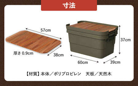 【選べるカラーとサイズ】アウトドア　収納ケース　DIY風テーブルトップセット　グリーン　Mサイズ / キャンプ ボックス 収納 アウトドア / 恵那市 / 東谷株式会社 明智流通センター [AUAD101] グリーン M