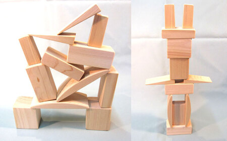 桧（ヒノキ）の積み木セット / つみき 積木 積み木 おもちゃ 玩具 知育玩具 / 恵那市 / はせ工房 [AUCH009]