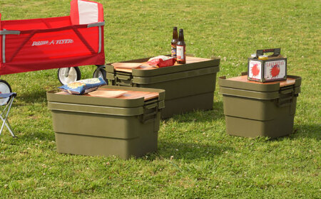 【選べるカラーとサイズ】DIY風テーブルトップセット グリーン Lサイズ / キャンプ 収納 ボックス アウトドア / 恵那市 / 東谷株式会社 明智流通センター [AUAD041] グリーン L