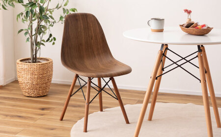 【選べるカラー】デザインチェア 木目プリント ウォルナット 1脚 / 椅子 チェア インテリア 家具 / 恵那市 / 東谷株式会社 明智流通センター [AUAD052] ウォルナット