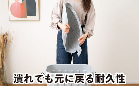 【選べるカラー】ペールカンのふた付きゴミ箱　60リットル　グレー　1個 / ダストボックス ごみ箱 ふた付き シンプル / 恵那市 / 東谷株式会社 明智流通センター [AUAD123] グレー