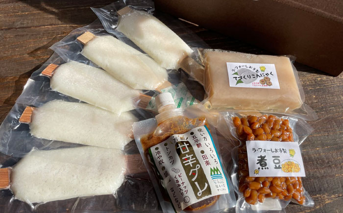 いいもの詰め合わせ 福寿BOX（五平餅・こんにゃく・煮豆）/ 五平餅 ごへいもち こんにゃく 煮豆 蒟蒻 / 道の駅上矢作ラ・フォーレ福寿の里 [AUCL007]