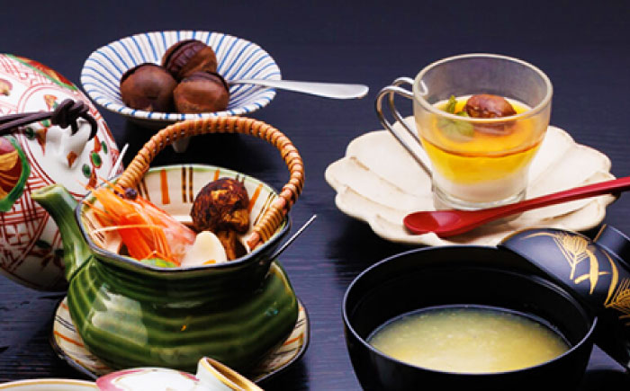 【9月～11月限定】創業400年・老舗旅館いち川《栗づくし会席 ペアお食事券》 / チケット クーポン 食事券 栗 会席料理 / 恵那市 / 旅館いち川 [AUDC010]