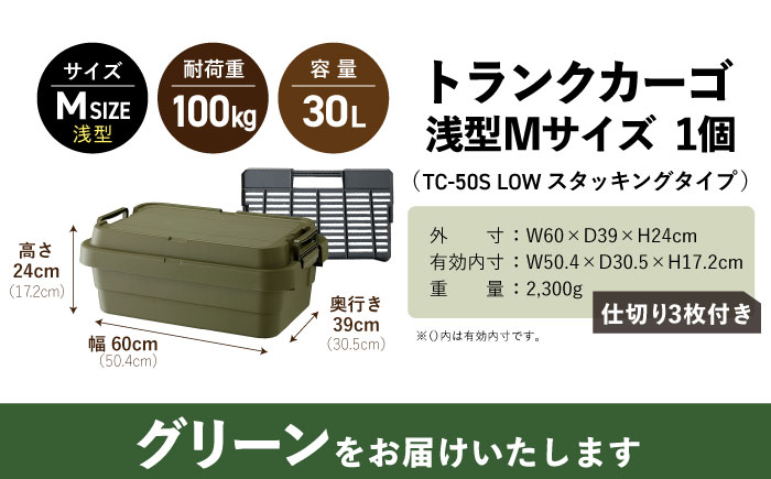 【選べるカラー】トランクカーゴ 専用仕切り板セット グリーン ロウタイプ M1個 キャンプ ボックス 収納 アウトドア / 恵那市 / 東谷株式会社　明智流通センター [AUAD037] グリーン