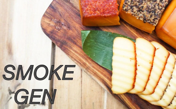 8時間じっくり燻製スモークチーズ 3種（プレーン ペッパー スティック5本入り）、燻製おつまみセット（ごぼう 明太子 殻付きアーモンド） / チーズ おつまみ くんせい 冷蔵 / 恵那市 / 燻製工房源gen [AUBI003]