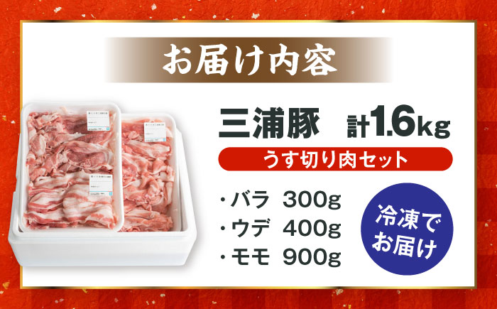 【年内配送】特盛三浦豚 1.6kg 豚肉セット バラ ウデ モモ 国産 ポーク 大容量 恵那市 / あづま精肉店 [AUDL001]