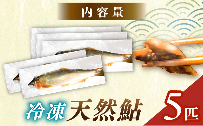 ＜冷凍＞天然あゆ 19～22cm 5匹入り / あゆ 天然 鮎 冷凍 / 恵那市 / 恵那物産館 [AUFS009]