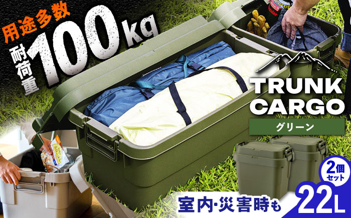 【選べるカラー】トランクカーゴ グリーン SSサイズ 2個組 キャンプ ボックス 収納 アウトドア / 恵那市 / 東谷株式会社　明智流通センター [AUAD025] グリーン