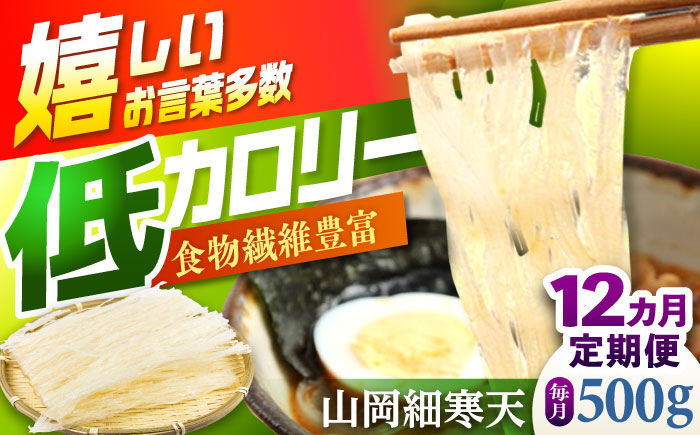 【12回定期便】山岡細寒天 500g（1袋）/ 寒天 かんてん 細寒天 / 恵那市 / 岐阜県寒天水産工業組合 [AUBD009] 12回