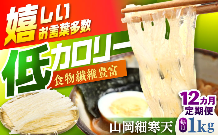 【12回定期便】山岡細寒天 計1kg（500g×2袋）/ 寒天 かんてん 細寒天 / 恵那市 / 岐阜県寒天水産工業組合 [AUBD012] 12回