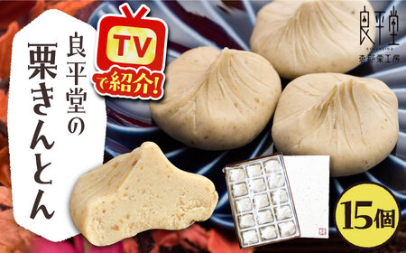 【年内配送】【カーボンオフセット対象】栗きんとん15個 / 栗 くり 栗きんとん くりきんとん 和菓子 / 恵那市 / 良平堂 [AUDB012]