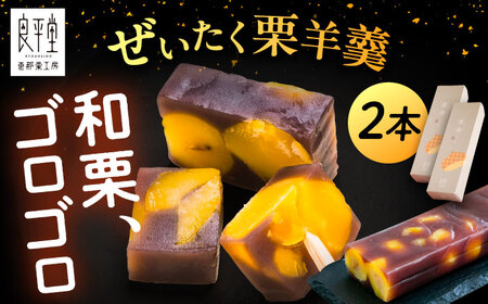 【年内配送】栗ようかん２本 / 栗羊羹 くりようかん 羊羹 ようかん 栗 くり 栗羊羹 栗入り / 恵那市 / 良平堂 [AUDB035]