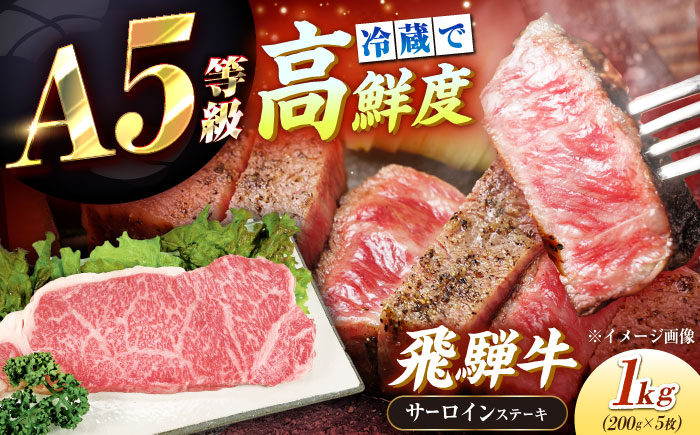 【チルド（冷蔵）発送！】 「飛騨牛」 A5等級 サーロインステーキ 200g×5枚 / 牛肉 焼肉 鉄板焼き 網焼き BBQ / 恵那市 / 東美濃農業協同組合 [AUFX014] 5枚