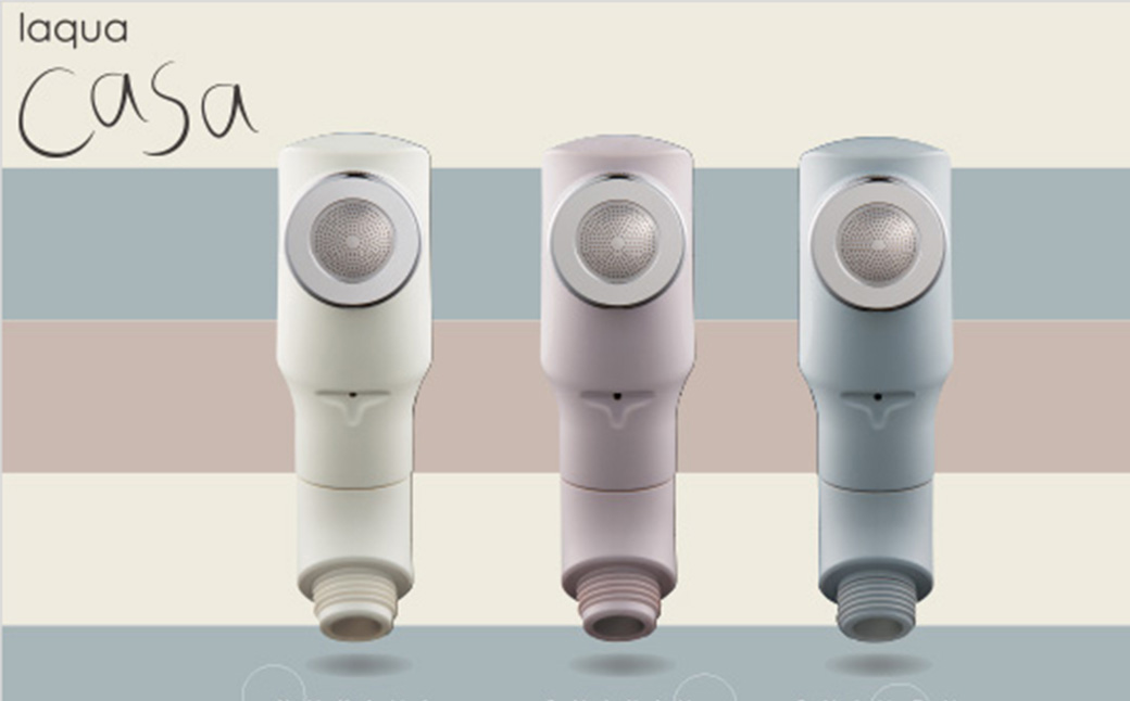 マイクロナノバブル シャワーヘッド laqua casa (新色：YUKIMI) | フクシマ化学 節水 保湿 静音 バス用品