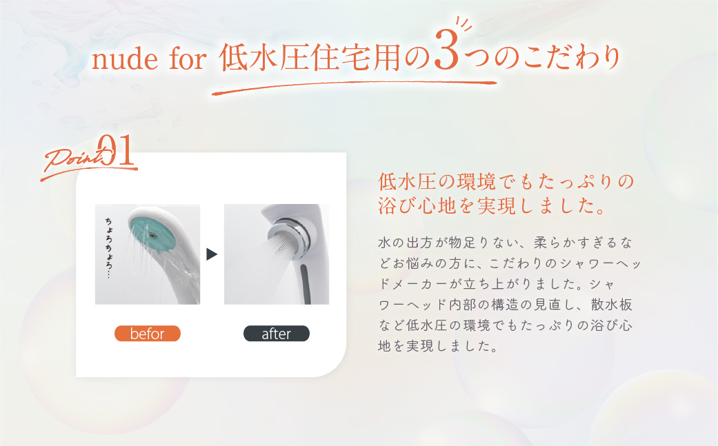 nude for 低水圧 住宅用 | フクシマ化学 マイクロ ナノバブル シャワーヘッド 節水 バス用品