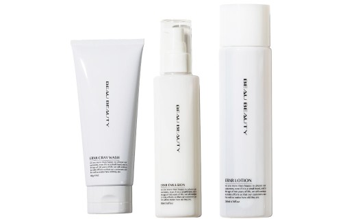 BEAU BEAUTY 女性用 美容基礎セット 3種 （クレイウォッシュ ・ スキンローション ・ エマルジョン） スキンケア セット 洗顔 化粧水 乳液 CICAエキス配合 岐阜県 美濃加茂市