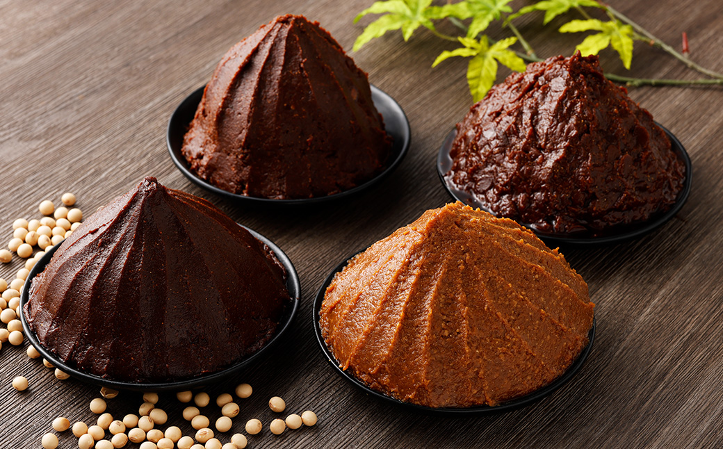 蔵元直送 手造りみそのセット（豆みそ・純豆・米糀みそ[甘口]・特製 各1kg）